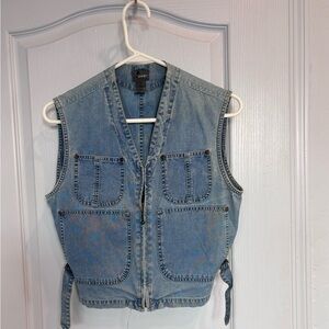 Liz Claiborne Light Blue Denim Vest